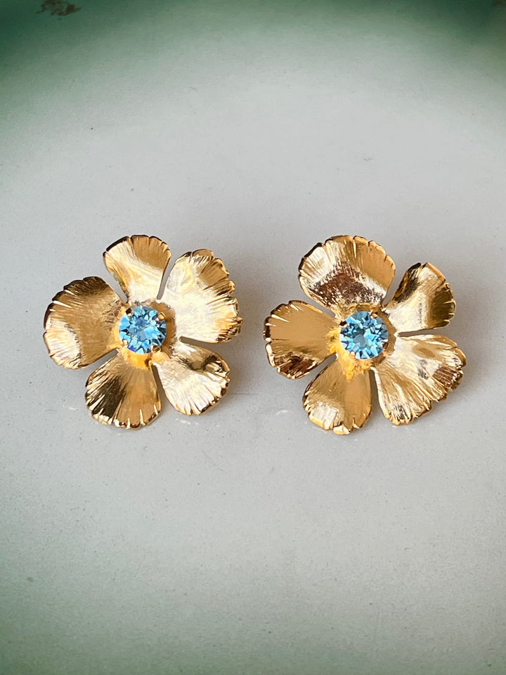 Caroline Svedbom øredobber Anemone earrings - aquamarine