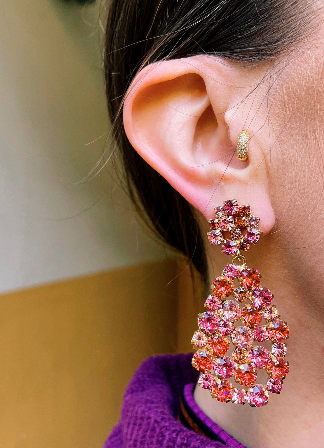 Caroline Svedbom øredobber Hanna earrings - coral combo