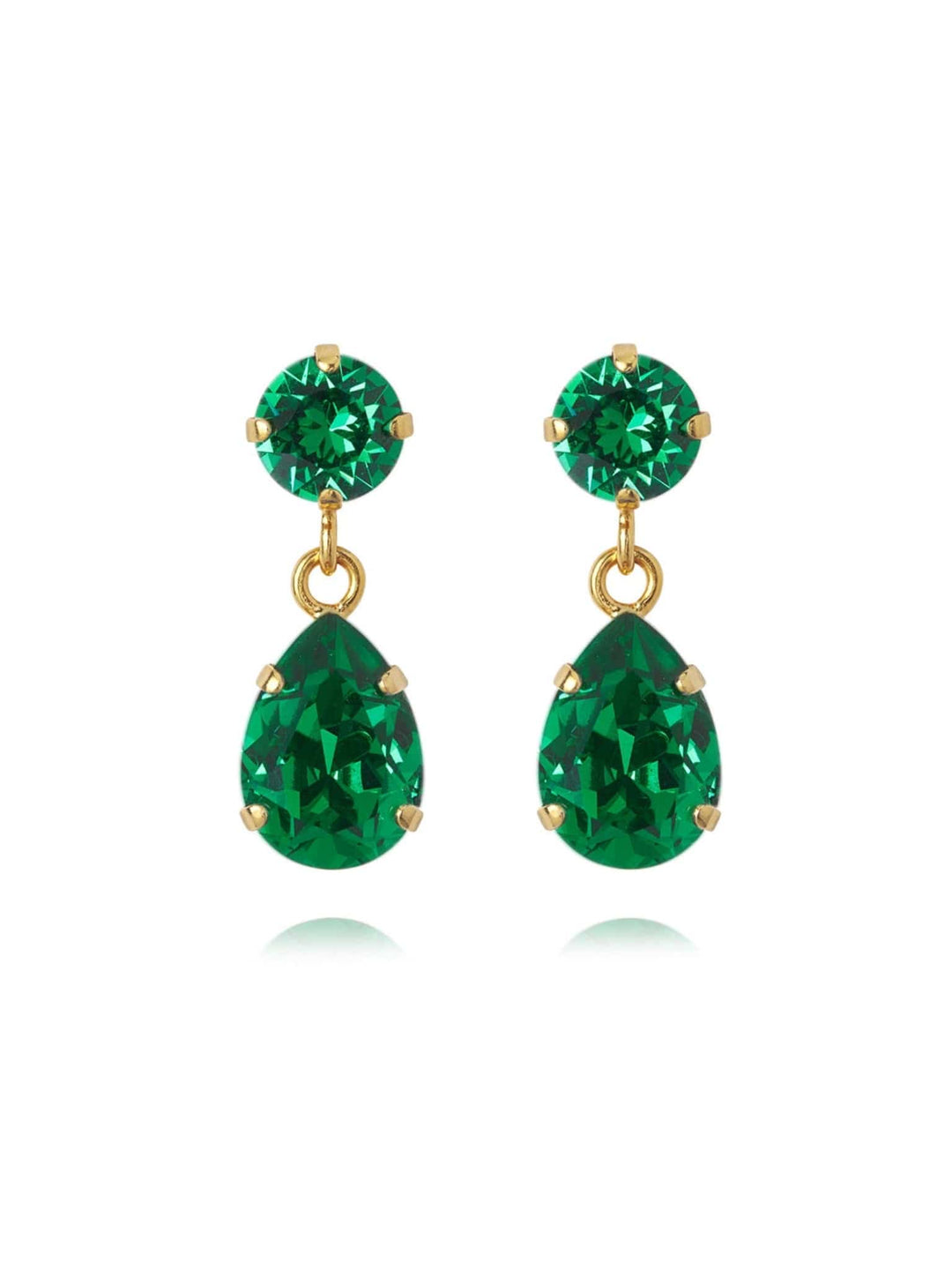 Caroline Svedbom øredobber Mini Drop earrings - majestic green