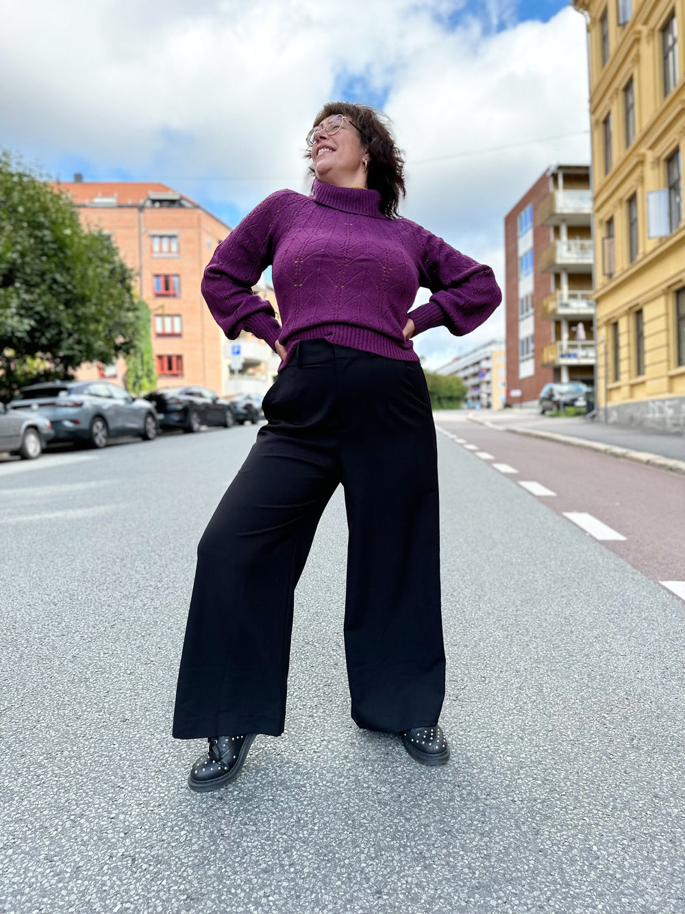 Dianas Vintage bukser Hepburn Pants med gylf - bukse med høyt liv - svart