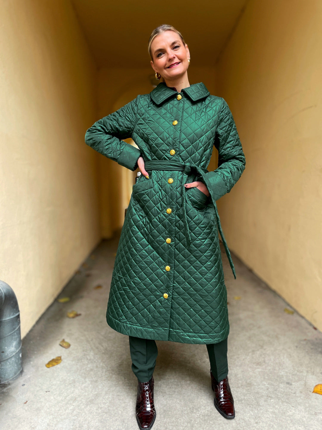 Dianas Vintage kåper Franz Coat quilt - grønn