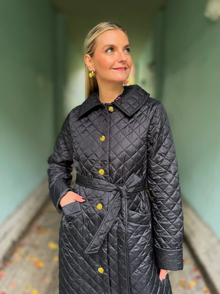 Dianas Vintage kåper Franz Coat quilt - svart