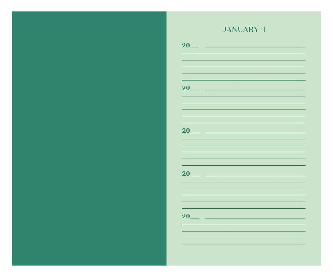 Diverse Papirvarer bøker Malachite Green One Line a Day: A Five-Year Memory Book