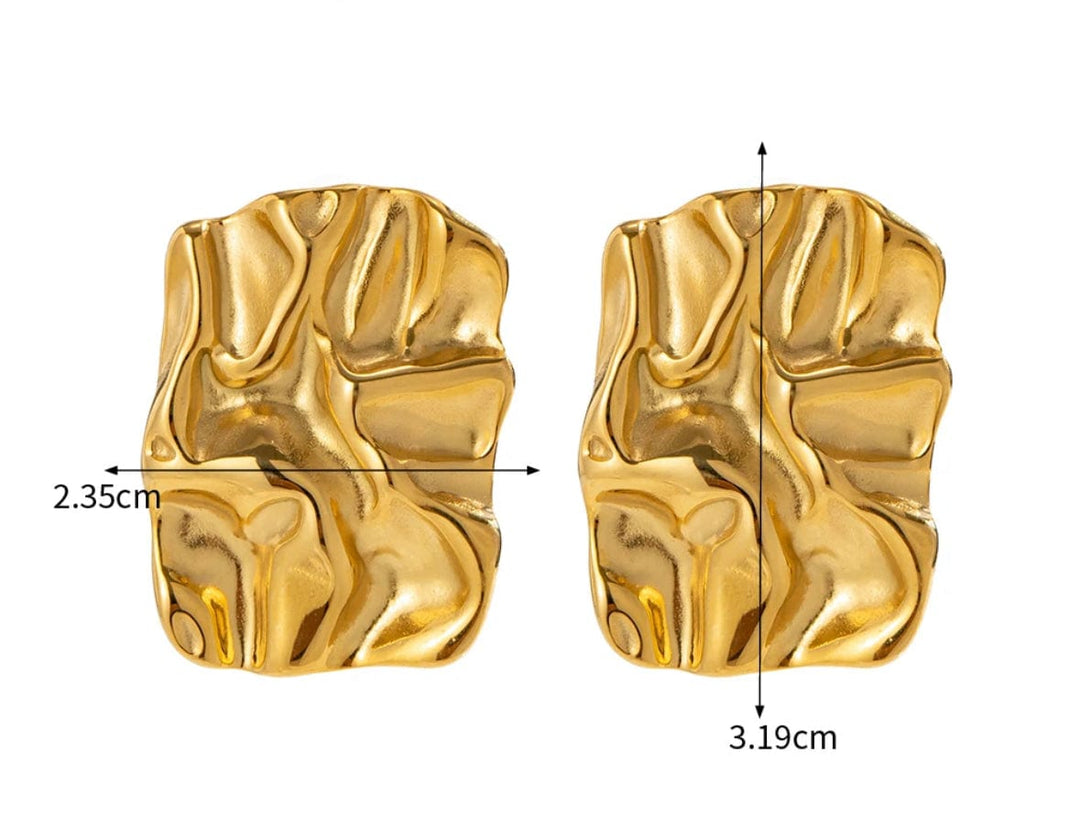 Frøken Dianas salonger øredobber Crunched gold øredobber