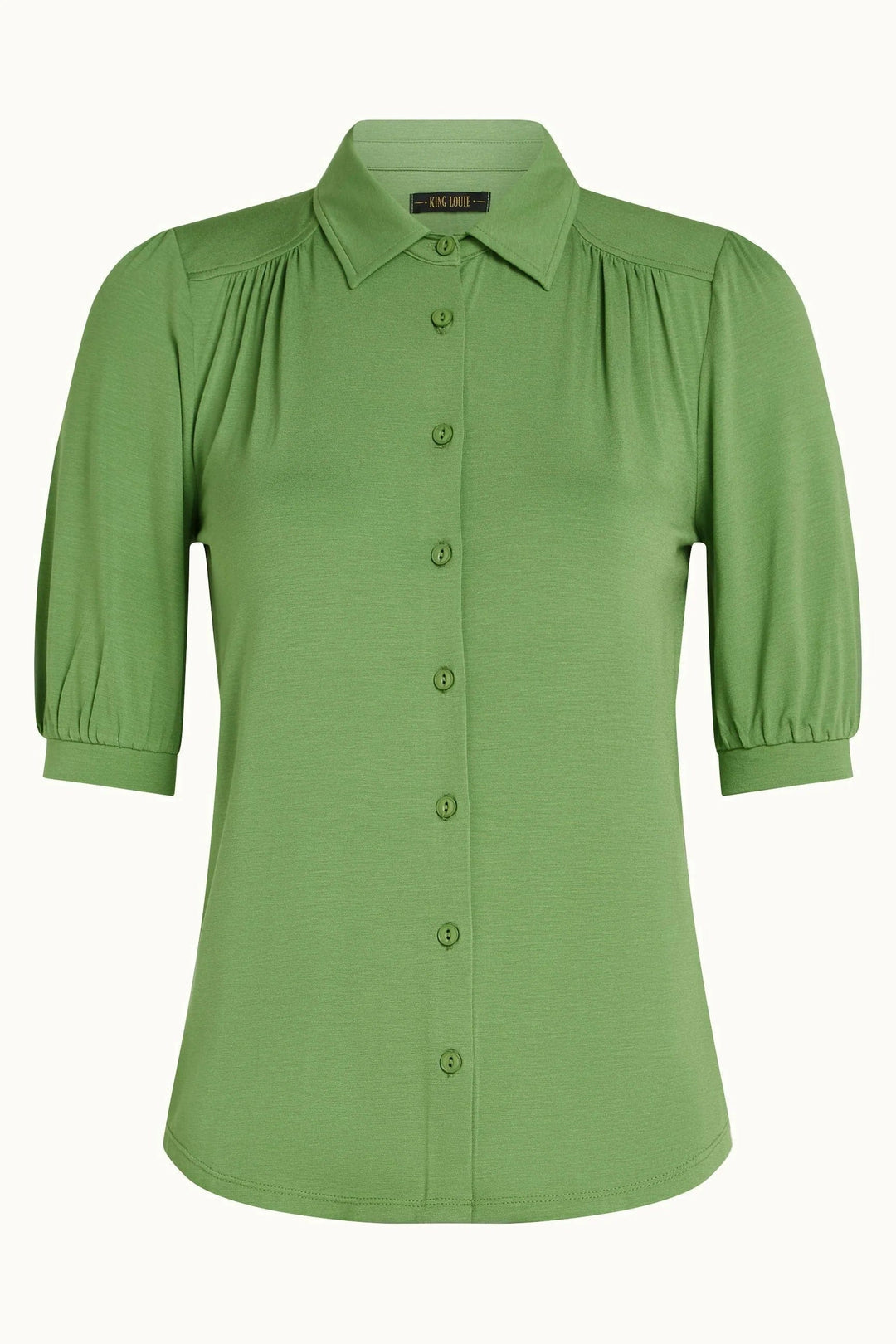 King Louie Topper Carina ecovero light bluse - shade green