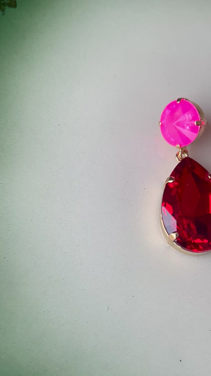 Perfect drop earrings - siam/electric pink delite