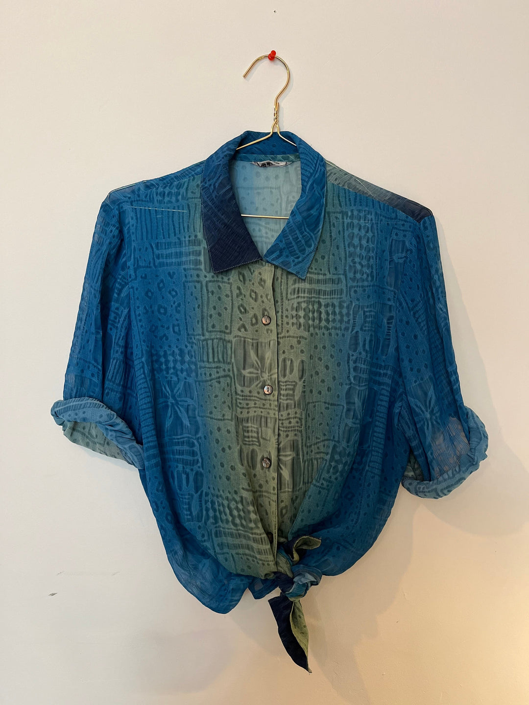 Vintage Vintage bluser L Vintagebluse - Blåtoner, str L