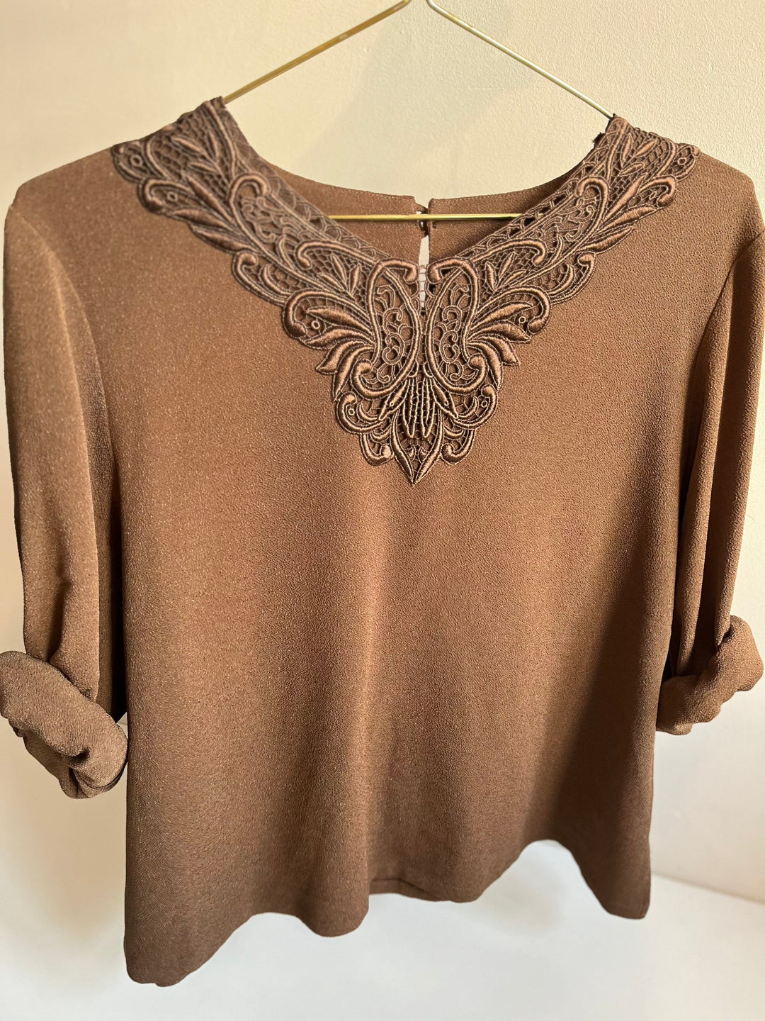 Vintage Vintage bluser L Vintagebluse - Broderi, str L