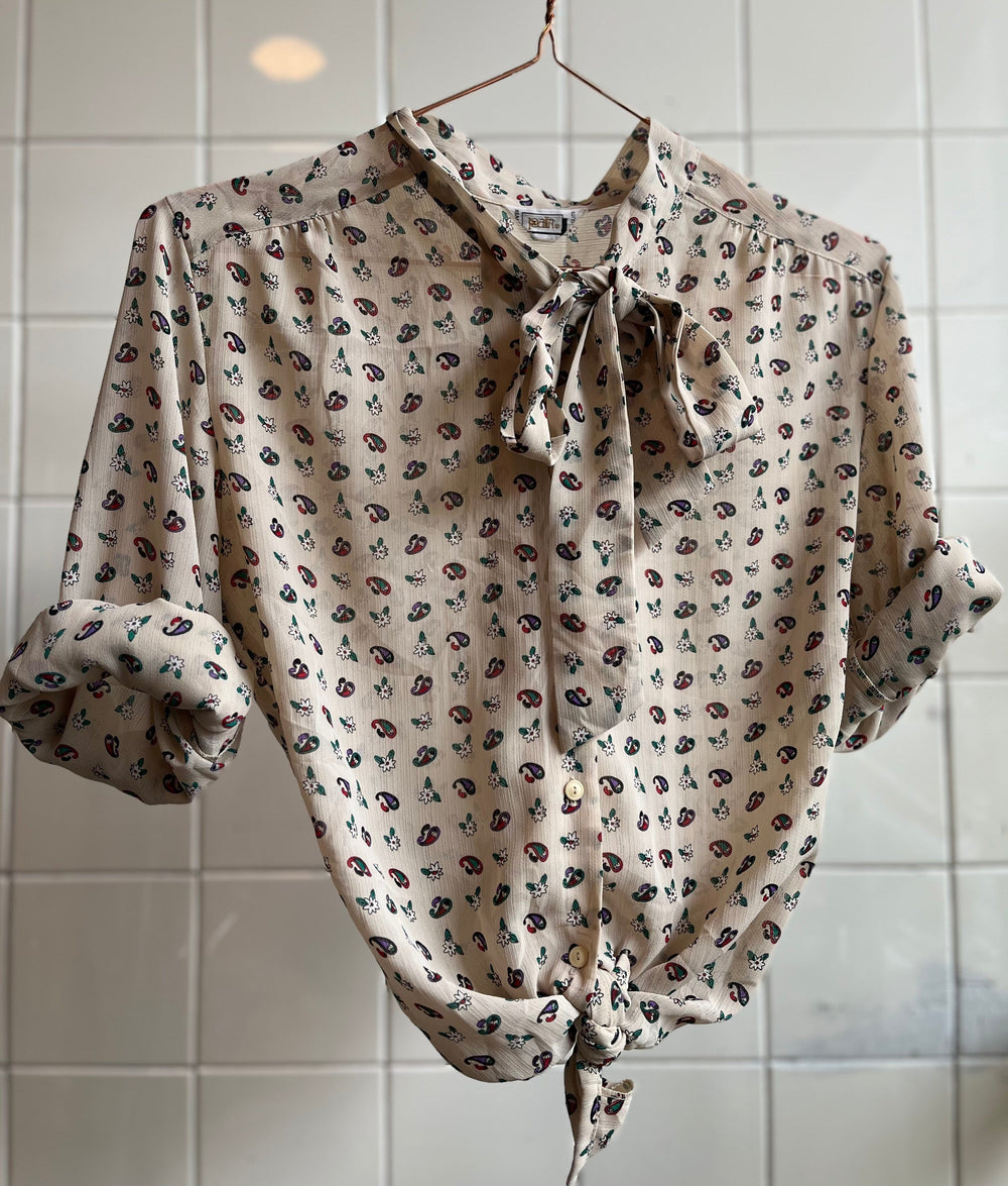 Vintage Vintage bluser S Vintagebluse - Fargedråper, str S