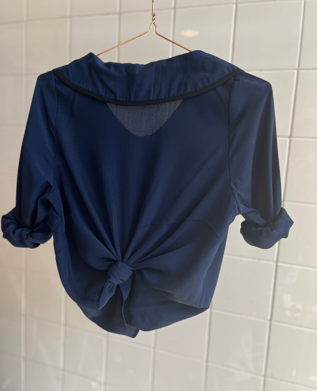 Vintage Vintage bluser M Vintagebluse - Marineblå, str M