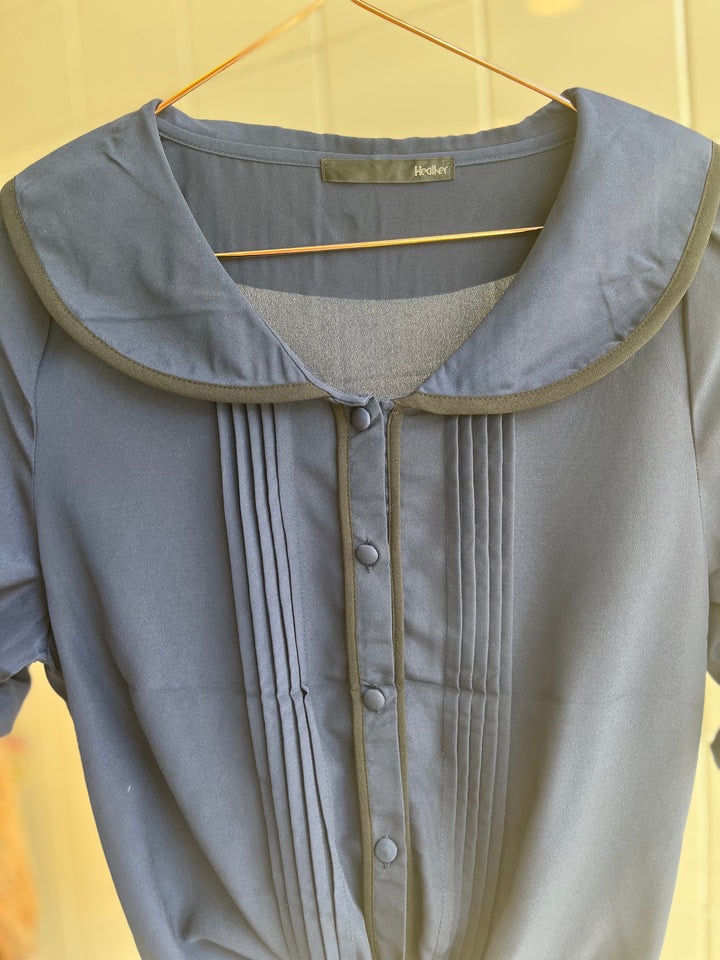 Vintage Vintage bluser M Vintagebluse - Marineblå, str M