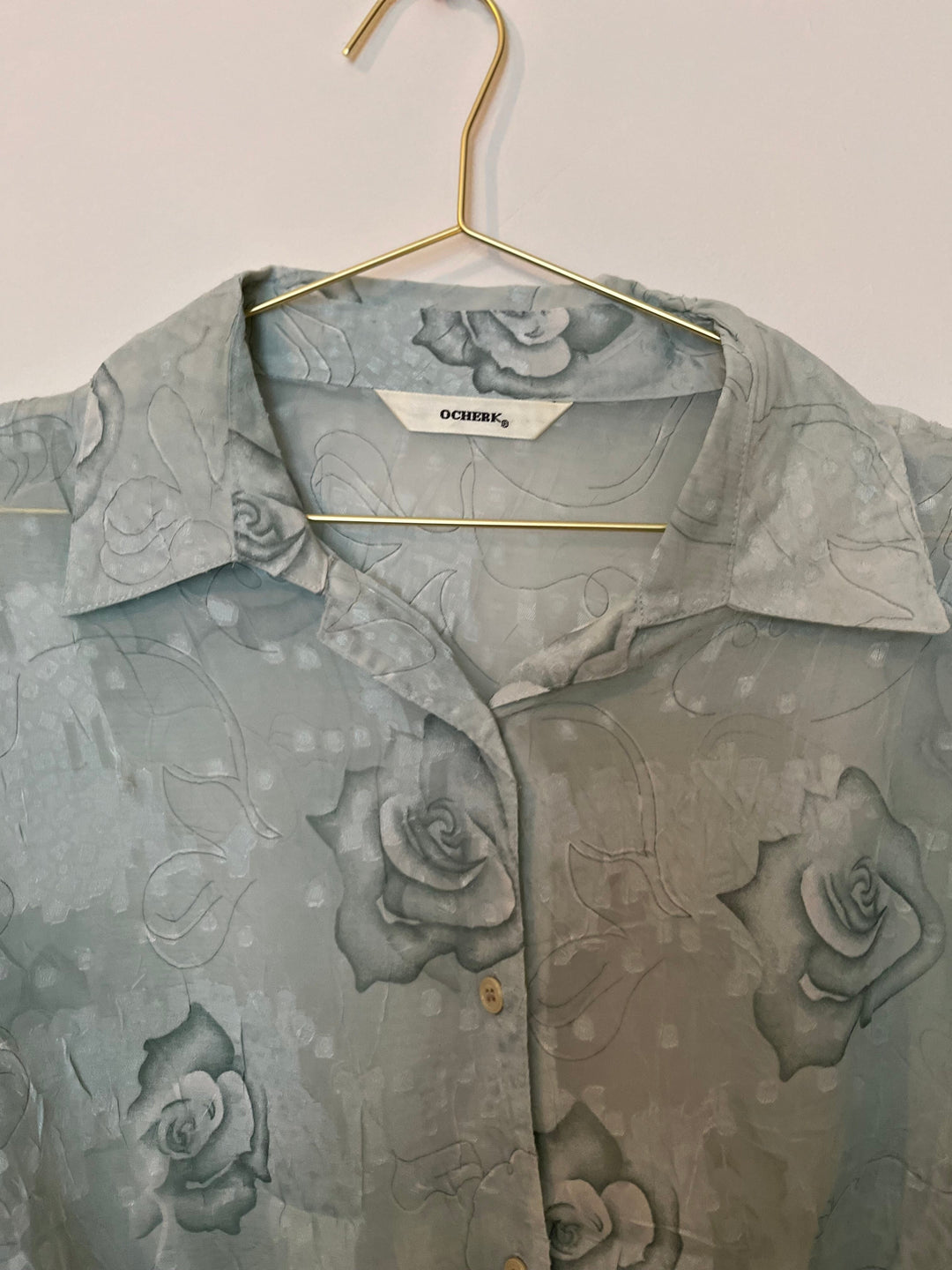 Vintage Vintage bluser XL Vintagebluse - Mintblomster, str XL