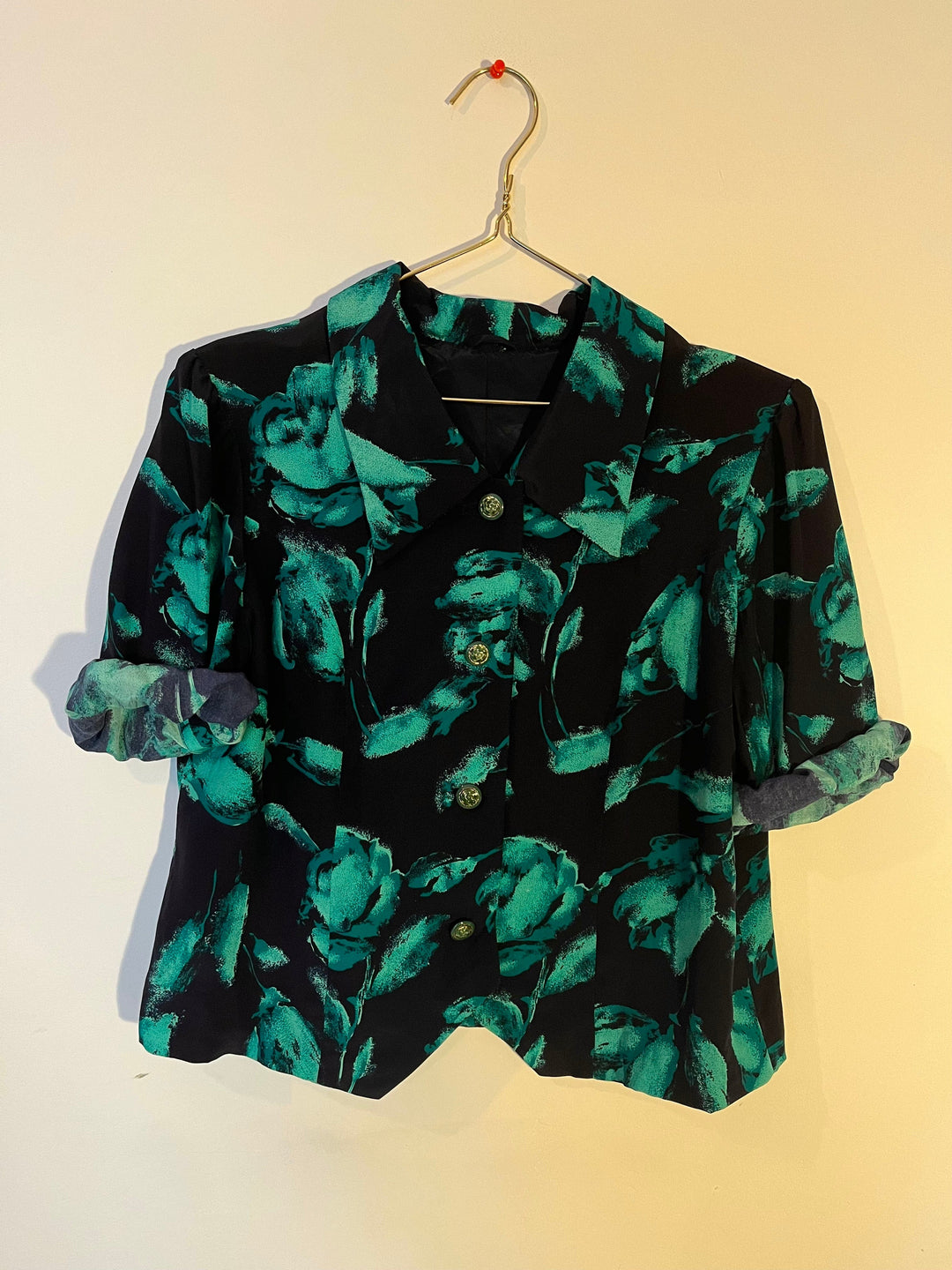 Vintage Vintage bluser S Vintagebluse - Nattblomster, str S