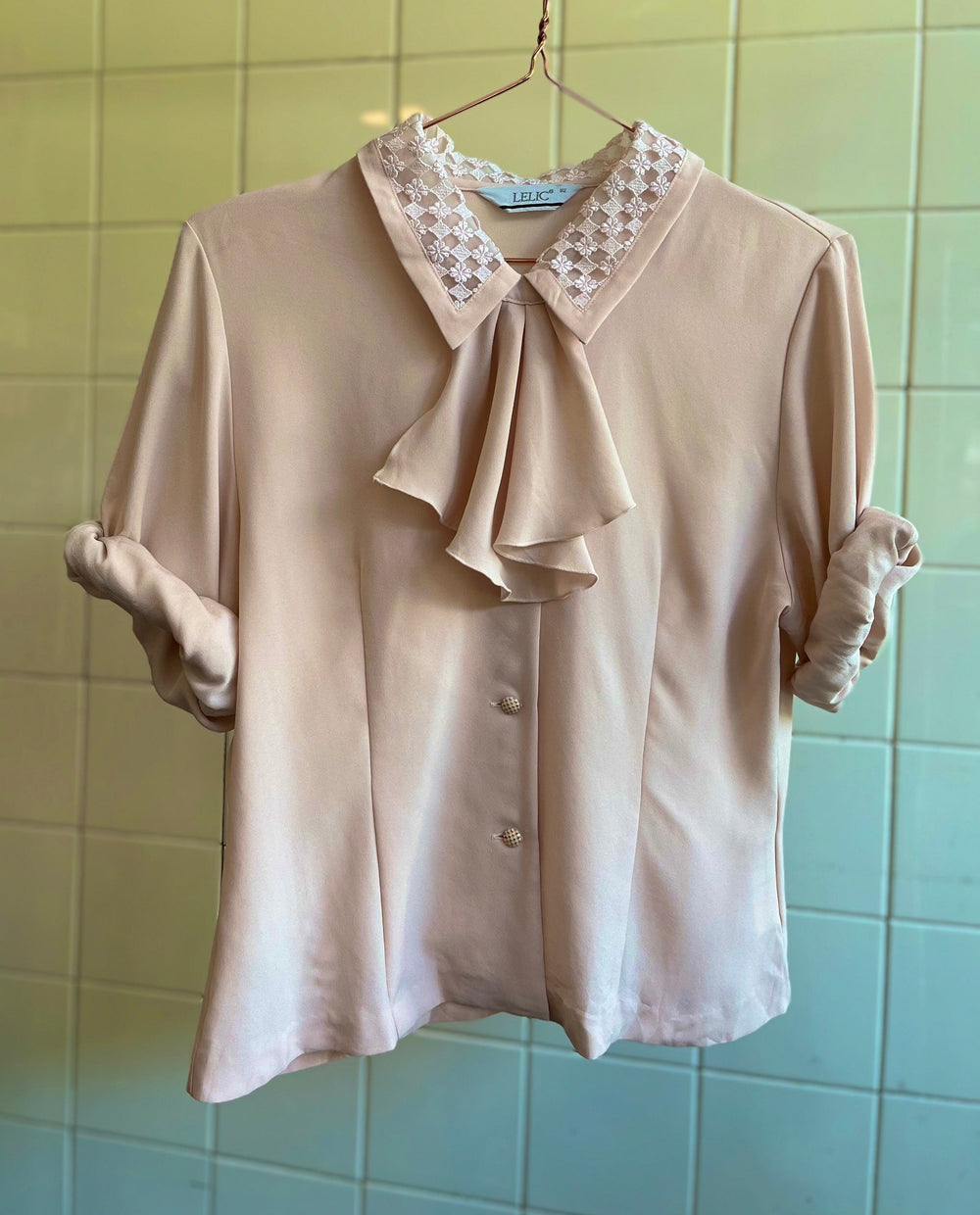 Vintage Vintage bluser S Vintagebluse - Rosa blonder, str S