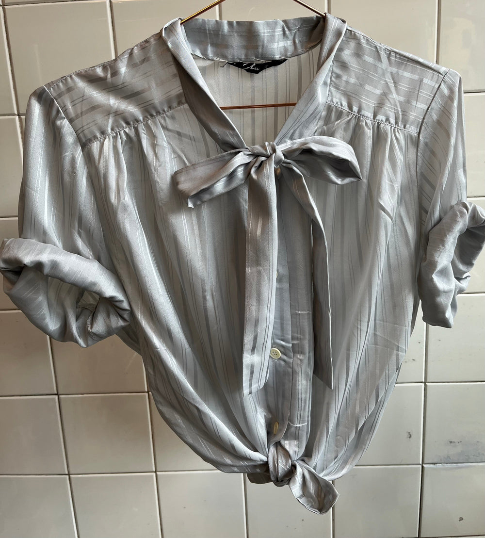 Vintage Vintage bluser L Vintagebluse - Sølvstriper, str L